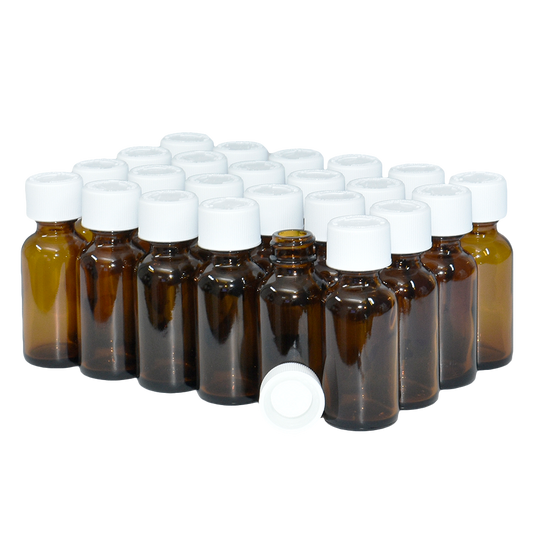 1 oz. Amber Boston Round with White Child-Resistant Cap (20/400) (V8) (V1)