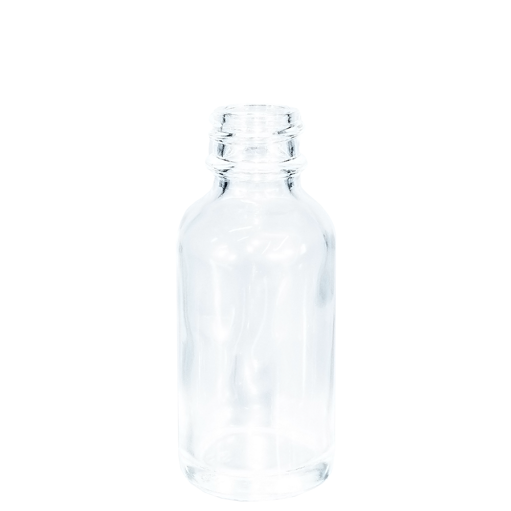 1 oz. Clear Boston Round with Black Child-Resistant Cap (20/400) (V8) (V6)