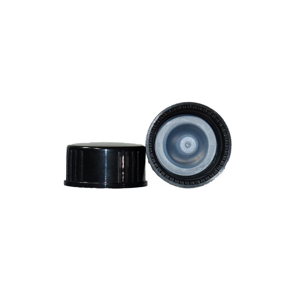 1 oz. Clear Boston Round with Black Cone Lined Cap (20/400) (V23) (V20)