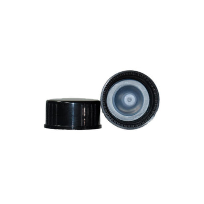 1 oz. Clear Boston Round with Black Cone Lined Cap (20/400) (V23) (V20)