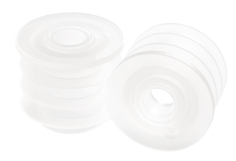 1 oz. Clear Boston Round with Reducer and Black Cap (20/400) (V8) (V6)