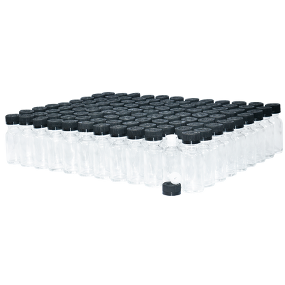 1 oz. Clear Boston Round with Reducer and Black Child-Resistant Cap (20/400) (V8) (V6)