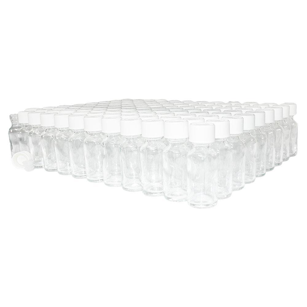 1 oz. Clear Boston Round with Reducer and White Child-Resistant Cap (20/400) (V8) (V1)
