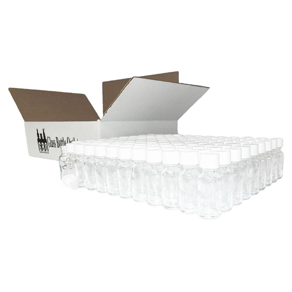 1 oz. Clear Boston Round with Reducer and White Child-Resistant Cap (20/400) (V8) (V6)