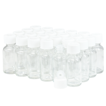 1 oz. Clear Boston Round with Reducer and White Child-Resistant Cap (20/400) (V8) (V6)