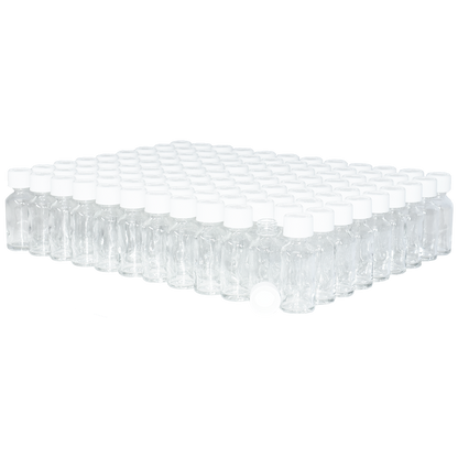 1 oz. Clear Boston Round with White Child-Resistant Cap (20/400) (V23) (V1)
