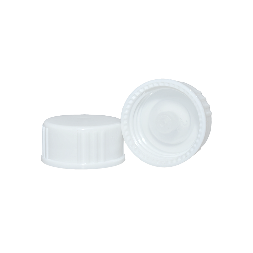 1 oz. Clear Boston Round with White Cone Lined Cap (20/400) (V8) (V20)