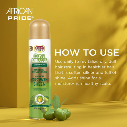 African pride olive miracle growth sheen