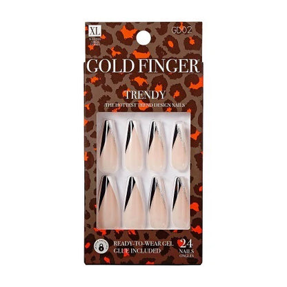 Gold finger Trendy nails. GD02