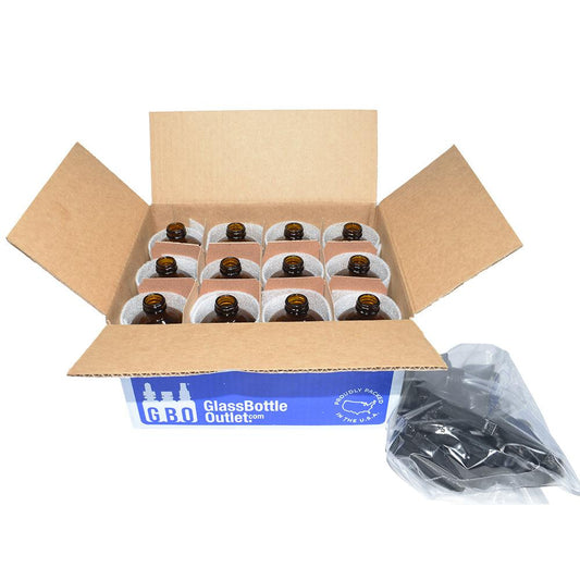16 oz. Amber Boston Round with Black Trigger Sprayer (28/400) (V5) (V13)