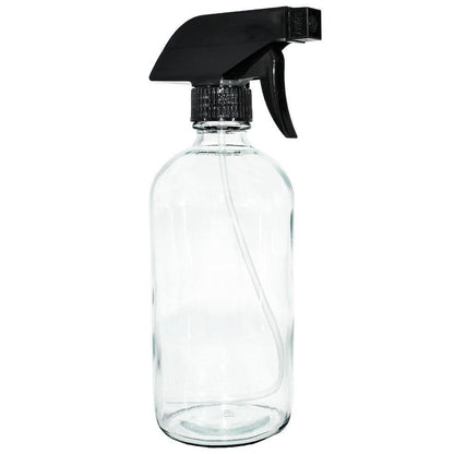 16 oz. Clear Boston Round with Black Trigger Sprayer (28/400) (V4) (V13)
