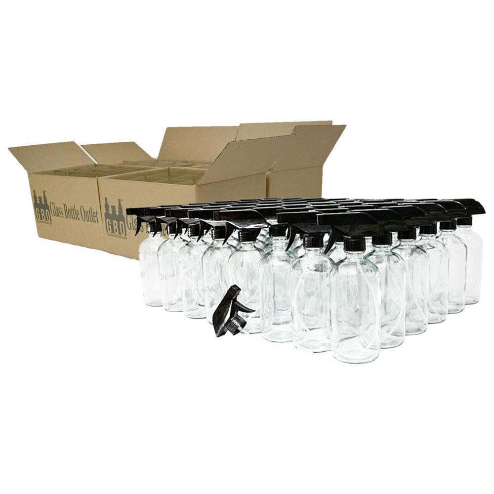 16 oz. Clear Boston Round with Black Trigger Sprayer (28/400) (V4) (V13)