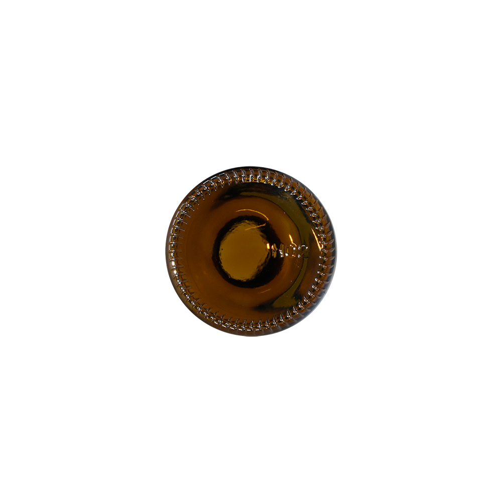 16 oz. Amber Boston Round with Black Poly Cone Cap (28/400) (V23) (V5)