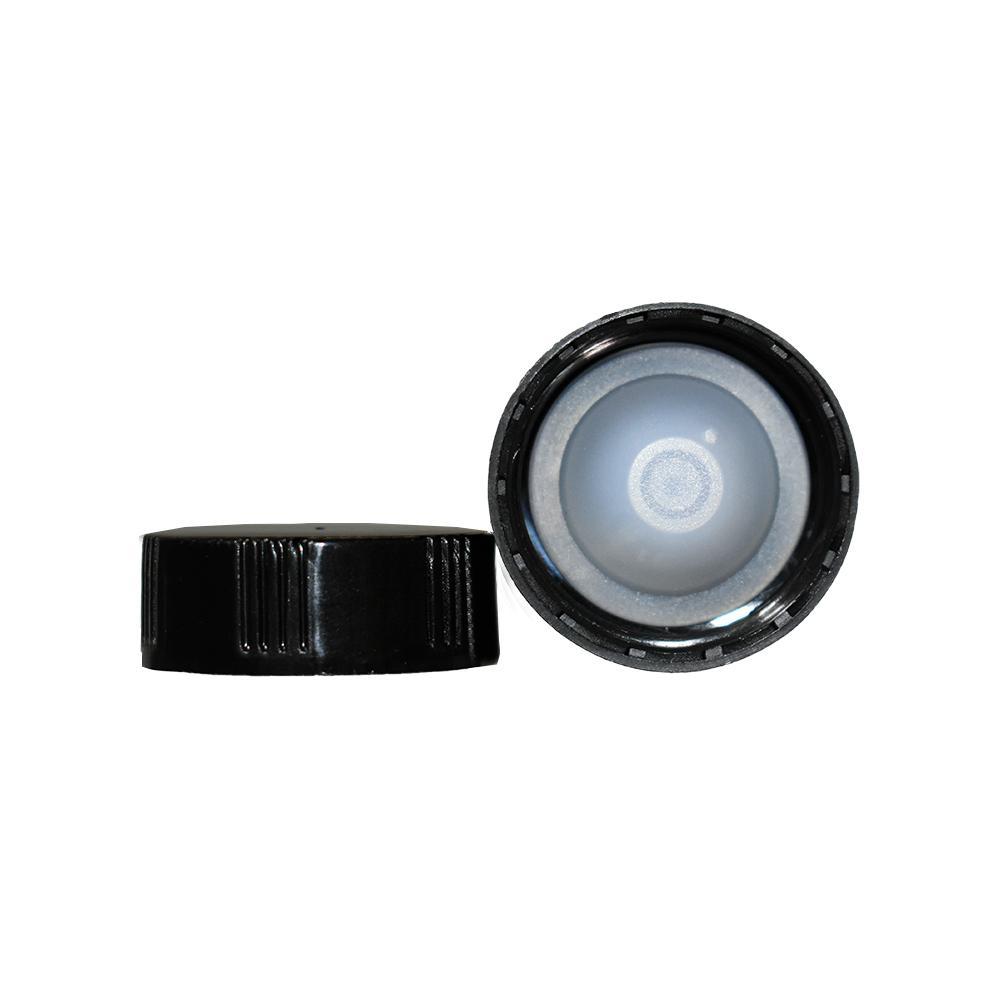16 oz. Amber Boston Round with Black Poly Cone Caps and Black Trigger Sprayers (28/400) (V23) (V5) (V13)
