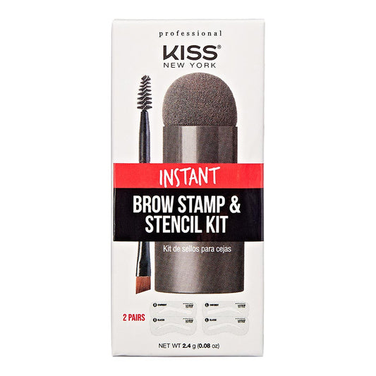 Kiss instant brow stamp & stencil kit. Black brown. STA01