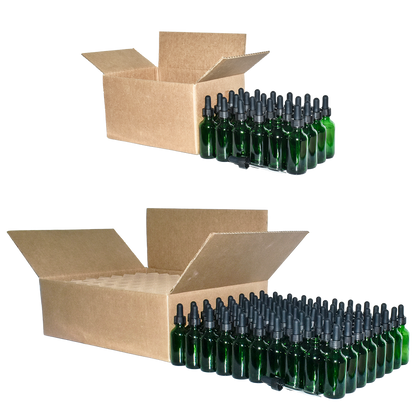 2 oz. Green Boston Round with Black Glass Dropper (20/400) (V23) (V20)