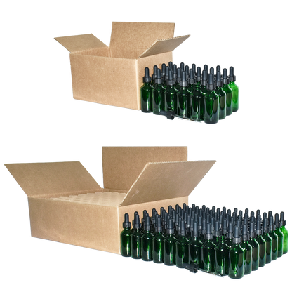 2 oz. Green Boston Round with Black Graduated Glass Dropper (20/400) (V23) (V20)