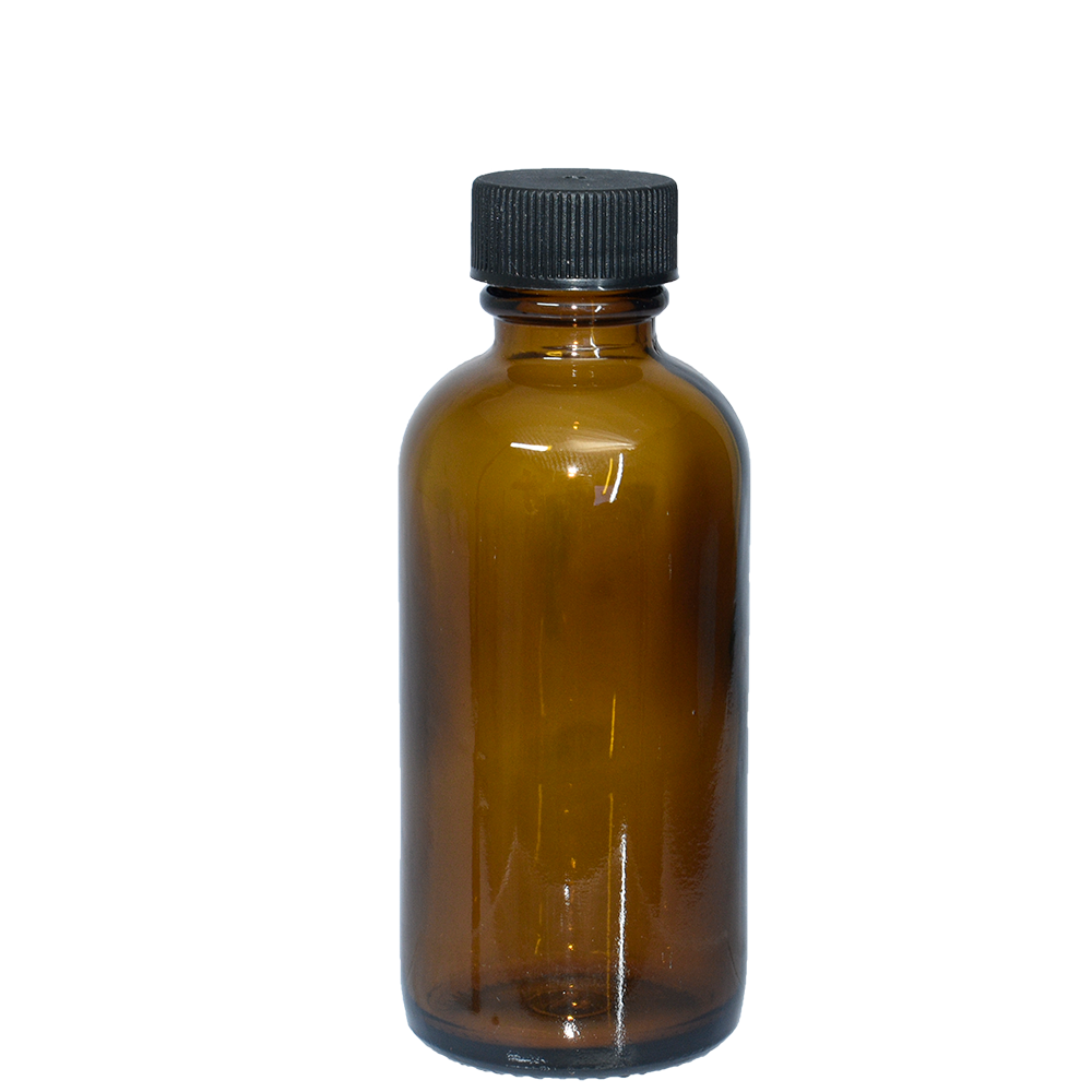 2 oz. Amber Boston Round with Black Cap (20/400) (V5) (V6)