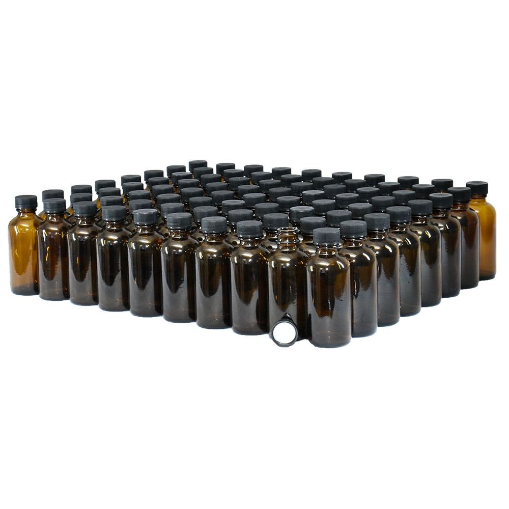 2 oz. Amber Boston Round with Black Cap (20/400) (V5) (V6)