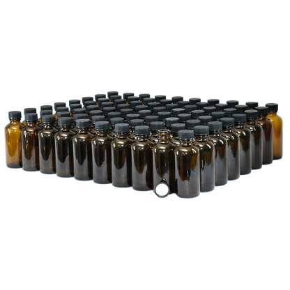 2 oz. Amber Boston Round with Black Cap (20/400) (V5) (V6)