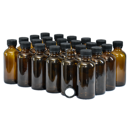 2 oz. Amber Boston Round with Black Cap (20/400) (V5) (V6)