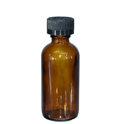 2 oz. Amber Boston Round with Black Child-Resistant Cap (20/400) (V5) (V6)