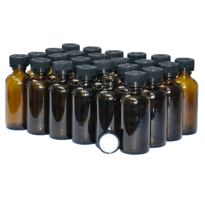 2 oz. Amber Boston Round with Black Child-Resistant Cap (20/400) (V5) (V6)