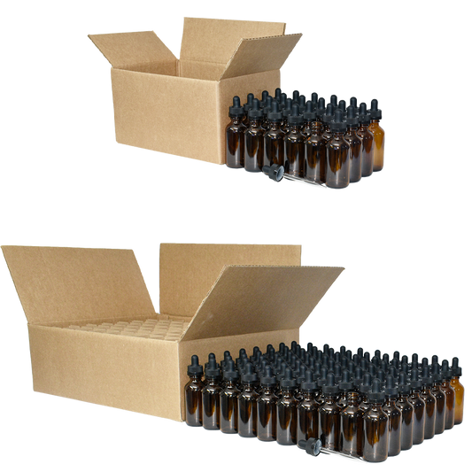 2 oz. Amber Boston Round with Black Child-Resistant Glass Dropper (20/400) (V8) (V8)