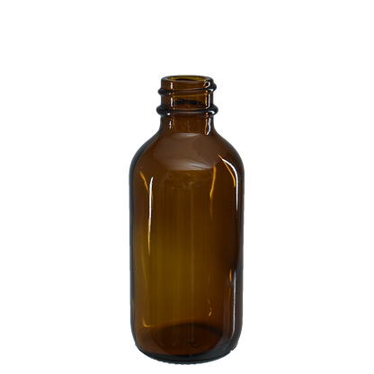 2 oz. Amber Boston Round with Black Child-Resistant Glass Dropper (20/400) (V8) (V8)