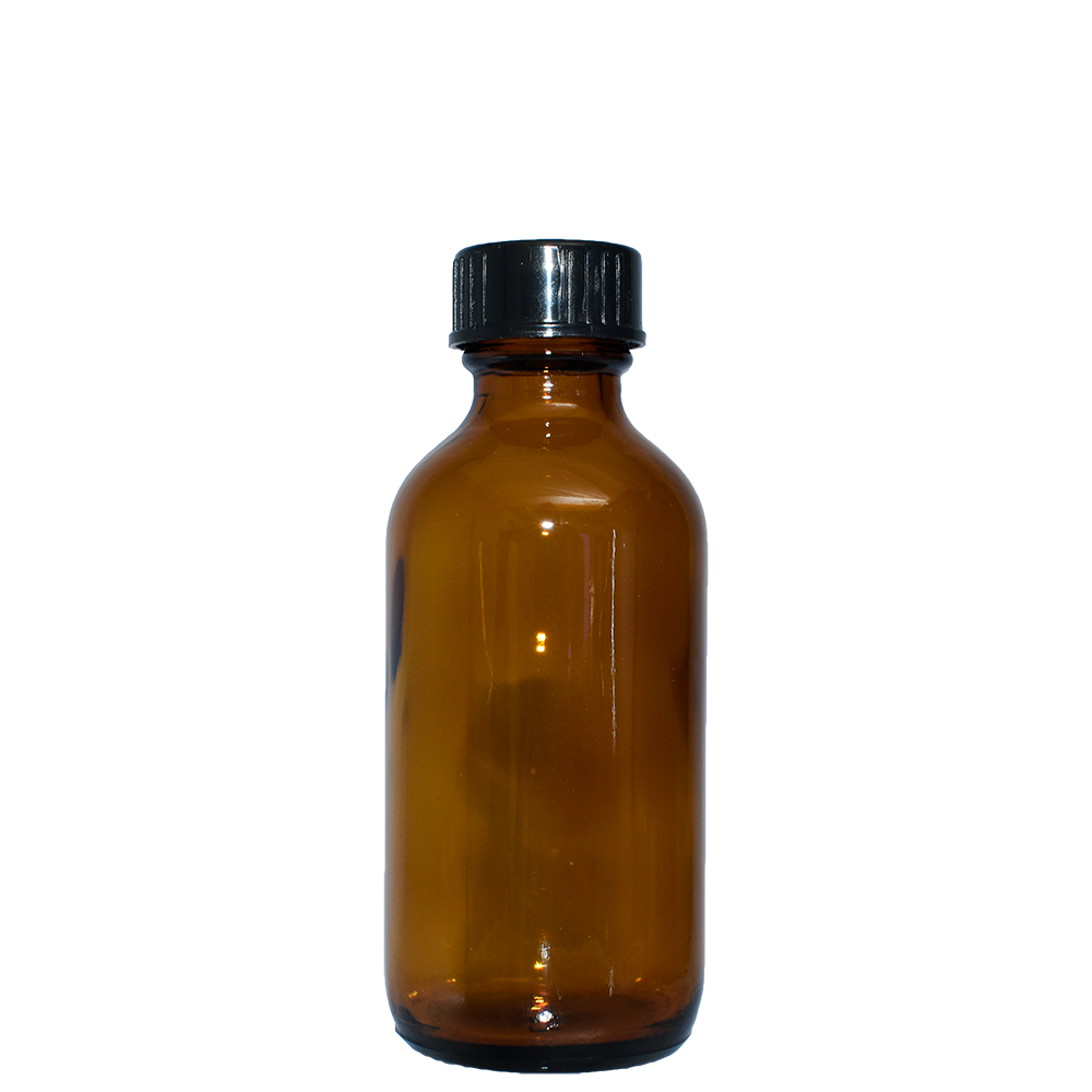 2 oz. Amber Boston Round with Black Cone Cap (20/400) (V23) (V20)