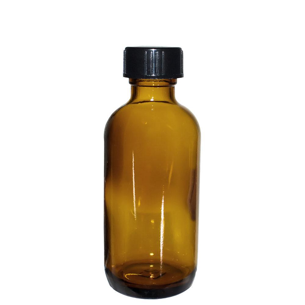 2 oz. Amber Boston Round with Black Cone Cap (20/400) (V4) (V20)