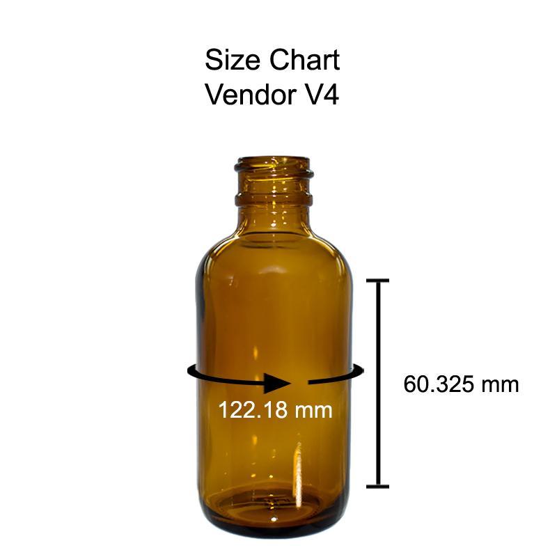 2 oz. Amber Boston Round with Black Cone Cap (20/400) (V4) (V20)