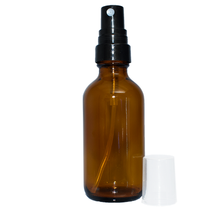 2 oz. Amber Boston Round with Black Fine-Mist Sprayer (.16 ml Per Spray) (20/400) (V23) (V20)