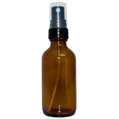 2 oz. Amber Boston Round with Black Fine-Mist Sprayer (.16 ml Per Spray) (20/400) (V23) (V20)