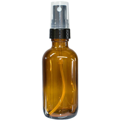 2 oz. Amber Boston Round with Black Fine-Mist Sprayer (.16 ml Per Spray) (20/400) (V4) (V20)