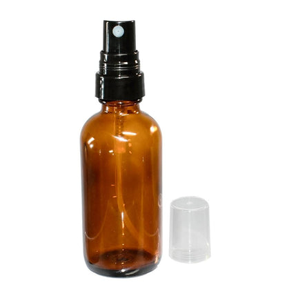 2 oz. Amber Boston Round with Black Fine-Mist Sprayer (.16 ml Per Spray) (20/400) (V5) (V20)