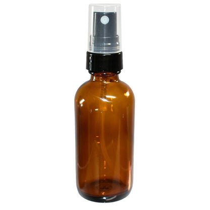 2 oz. Amber Boston Round with Black Fine-Mist Sprayer (.16 ml Per Spray) (20/400) (V5) (V20)