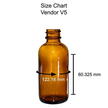 2 oz. Amber Boston Round with Black Fine-Mist Sprayer (.16 ml Per Spray) (20/400) (V5) (V20)