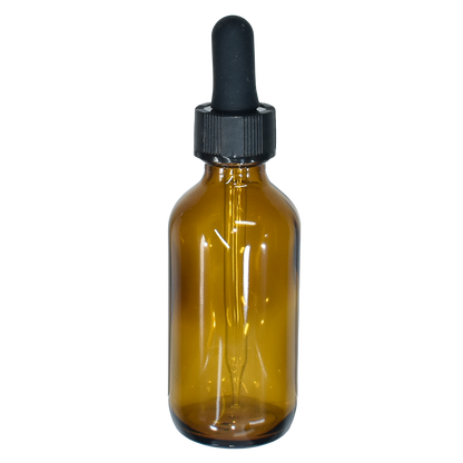 2 oz. Amber Boston Round with Black Glass Dropper (20/400) (V23) (V20)