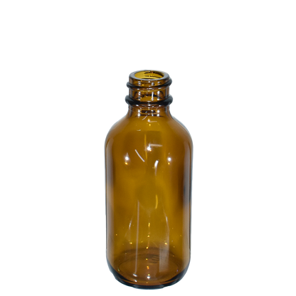 2 oz. Amber Boston Round with Black Glass Dropper (20/400) (V23) (V20)