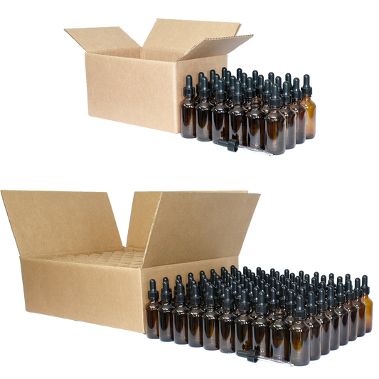 2 oz. Amber Boston Round with Black Nitrile Glass Dropper (20/400) (V8) (V5)