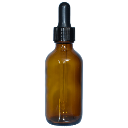 2 oz. Amber Boston Round with Black Nitrile Glass Dropper (20/400) (V8) (V5)