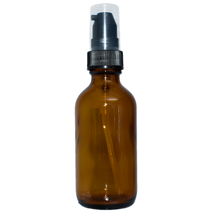 2 oz. Amber Boston Round with Black Treatment Pump (20/400) (V23) (V20)