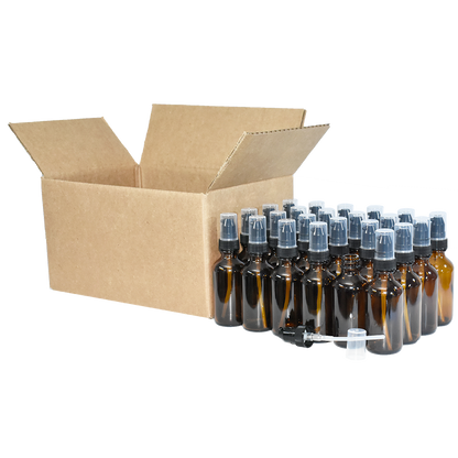 2 oz. Amber Boston Round with Black Treatment Pump (20/400) (V23) (V20)