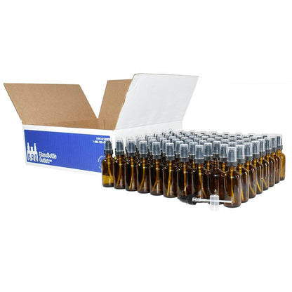 2 oz. Amber Boston Round with Black Treatment Pump (20/400) (V4) (V20)