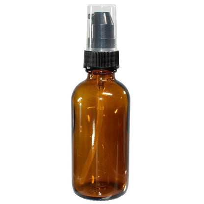 2 oz. Amber Boston Round with Black Treatment Pump (20/400) (V5) (V20)