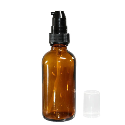 2 oz. Amber Boston Round with Black Treatment Pump (20/400) (V5) (V20)