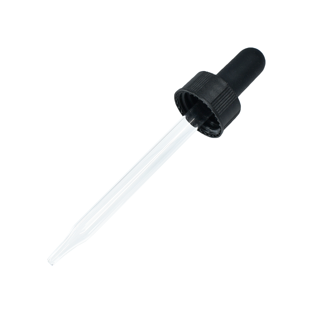 2 oz. Amber Boston Round with Large Bulb Black Glass Dropper (20/400) (V23) (V23)