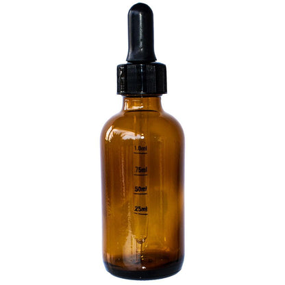 2 oz. Amber Boston Round with Large Bulb Graduated Black Glass Dropper (20/400) (V4) (V12)