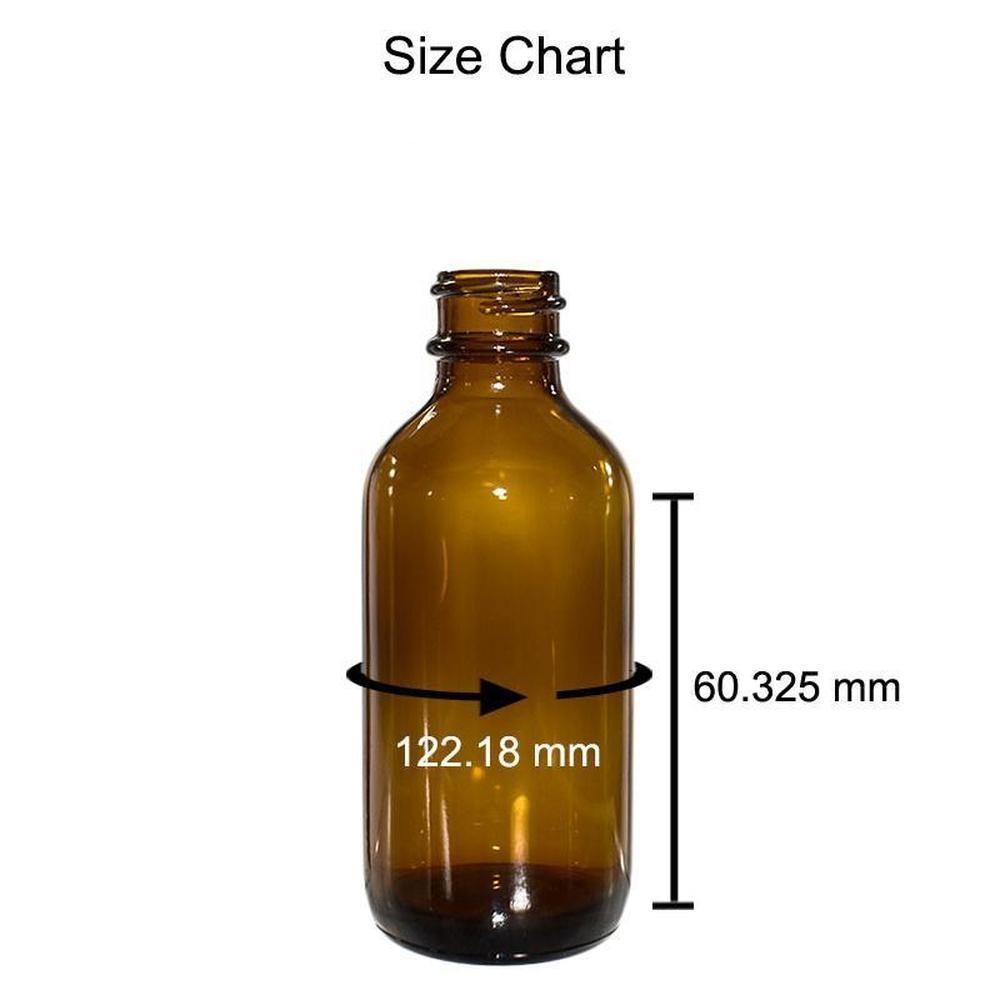 2 oz. Amber Boston Round with Reducer and Black Cap (20/400) (V5) (V1)
